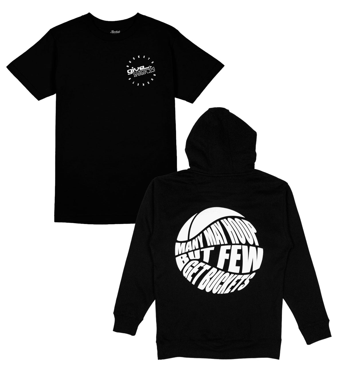 Many But Few Puff Hoodie + FREE Tee - Black