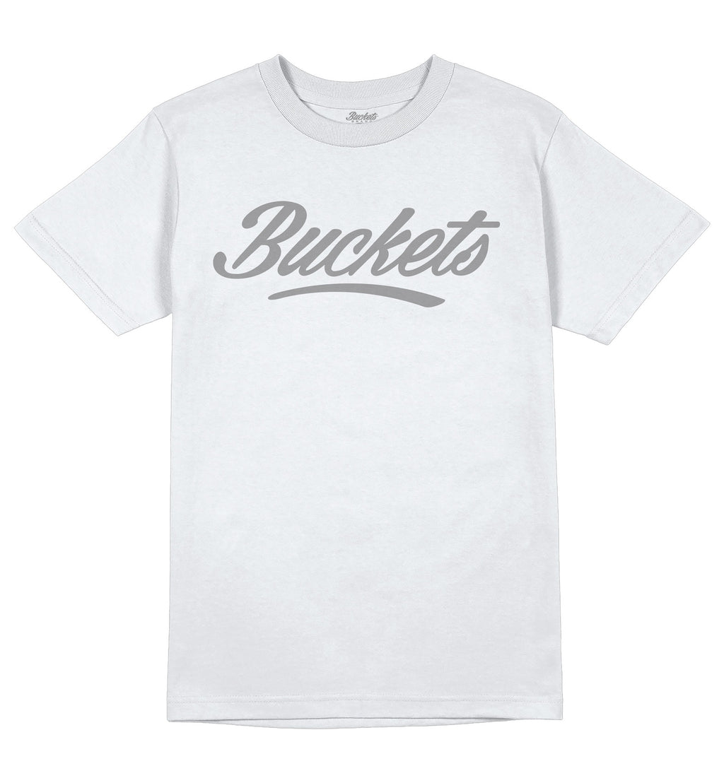 The Bucket Logo Script Essential Script Tee Vol. 3 - White – Buckets Brand, Inc