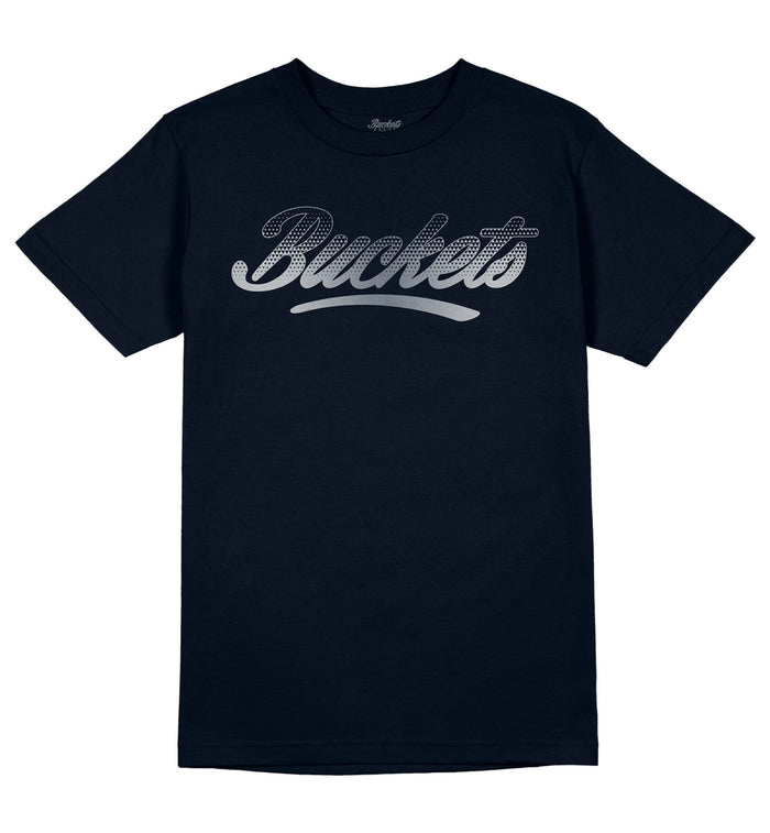 Pattern Script Tee - Navy